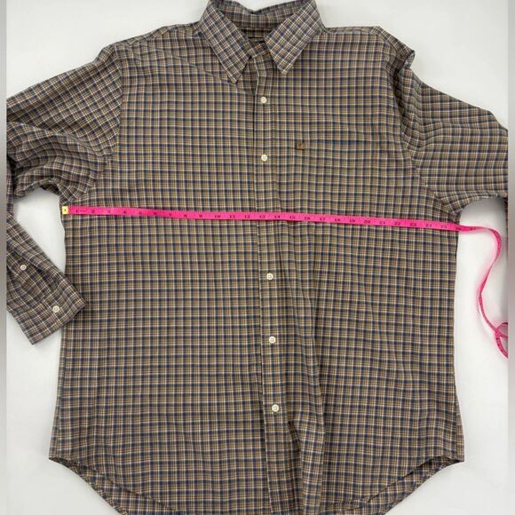 Polo Jeans Ralph Lauren Beige and Blue Checkered button down shirt - Picture 7 of 9